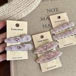 Load image into Gallery viewer, Colored Crystal Oval Hair Clip Acetate Duckbill Bangs S5P896