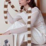 Load image into Gallery viewer, Furry Striped Skinny Knit Scarf Women Autumn N6H251