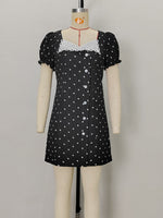 Load image into Gallery viewer, Polka Dot V-Neck A-Line Mini Dress Women N6E162