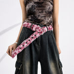 Load image into Gallery viewer, Unisex Pink Leopard Print Belt N6J104