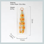 Load image into Gallery viewer, Daisy Flower Keychain Handwoven Wristlet Spring Coil N6G040