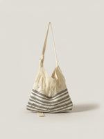 Load image into Gallery viewer, Striped Color Block Fringe Knit Crossbody Tote Bag N6C055
