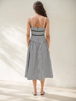Load image into Gallery viewer, Plaid Strapless Ruched A-Line Maxi Dress Women N6F222