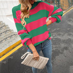Load image into Gallery viewer, Striped Knit Sweater Women Loose Casual Oversized N5A911