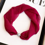 Load image into Gallery viewer, Womens White Pearl Magnetic Clasp Skinny Scarf N6K266