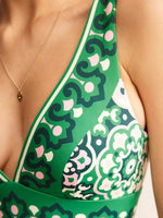 Load image into Gallery viewer, Retro Diamond Print One-Piece Swimsuit Women N6C300