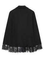 Load image into Gallery viewer, Lace Patchwork Waist Slim Blazer Women Black White N5A485