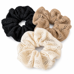 Load image into Gallery viewer, Womens Openwork Leaf Knit Scrunchie N6K025