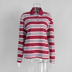 Load image into Gallery viewer, Polo Collar Loose Retro Tee Women N6A155