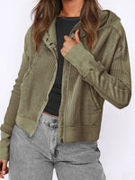 Load image into Gallery viewer, Quilted Hoodie Jacket Loungewear Cropped Knit Top N6A184