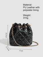Load image into Gallery viewer, Quilted Chain Strap Bucket Bag Women Black N6C049