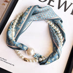 Load image into Gallery viewer, Womens Pearl Magnetic Clasp Slim Scarf N6K256