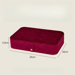 Load image into Gallery viewer, Large Velvet Jewelry Organizer Box Multi Compartment S5P829