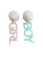 Load image into Gallery viewer, Handmade Bead Asymmetrical Boy Girl Acrylic Earrings N6A213