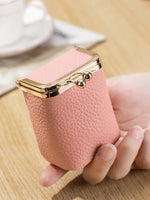 Load image into Gallery viewer, Genuine Leather Pebble Frame Purse Lipstick Organizer N6B197