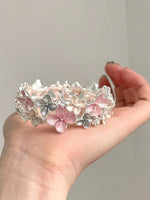 Load image into Gallery viewer, Enamel Cherry Blossom Stretch Bangle Women N6C215