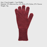 Load image into Gallery viewer, 35% Raccoon Fur Wool Blend Glitter Fingerless Gloves S5P678