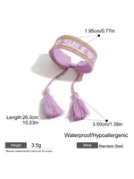 Load image into Gallery viewer, Adjustable Knit Bracelet Cherry Letter Leopard Fringe N6A200