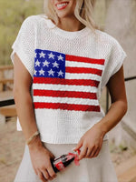Load image into Gallery viewer, Printed Short Sleeve Pullover Sweater Women N6C325