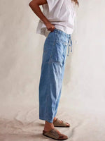 Load image into Gallery viewer, Baggy Low Rise Crop Jeans Women N6C284