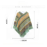 Load image into Gallery viewer, Vintage Geometric Christmas Fringe Pullover Poncho N6K252