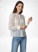 Load image into Gallery viewer, Elegant Floral Lace Blouse Women Round Neck N6C092