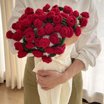 Load image into Gallery viewer, Handmade Crochet Rose Bouquet Throw Blanket Floral N6G001