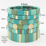 Load image into Gallery viewer, Frosted Enamel Bangle Mint Jade Geometric Alloy S5P037