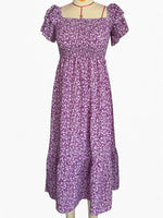 Load image into Gallery viewer, Smocking Square Neck Floral Summer Dress Women N6A204