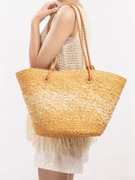 Load image into Gallery viewer, Hand Woven Rattan Tote Bag Beach Women N6C303