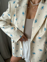 Load image into Gallery viewer, Floral Print Lapel Belted Blazer Women N6D029