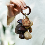 Load image into Gallery viewer, Warm Tone Acorn Shell Keychain Handmade Bag Charm N6F310