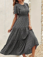 Load image into Gallery viewer, Multi Ruffle Sleeve Long Floral Smock Dress Women N5A972