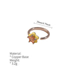Load image into Gallery viewer, Dopamine Square Ring Celestial Drip Enamel Adjustable S5P044