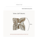 Load image into Gallery viewer, Linen Handmade Sequin Beaded Square Scrunchie N6F139