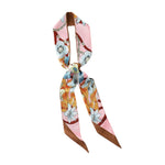 Load image into Gallery viewer, Faux Silk Printed Ribbon Scarf M5A239