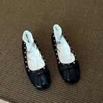 Load image into Gallery viewer, Ballet Flats with Bow and Studs Women N6C151