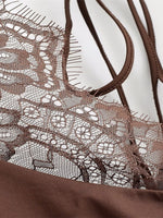 Load image into Gallery viewer, Lace Panel Halter Neck Bodysuit N6F015