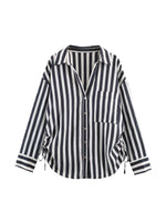 Load image into Gallery viewer, Relaxed Stripe Oversized Shirt Women N6C110