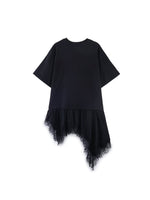 Load image into Gallery viewer, Lace Panel Asymmetric Tee Women N6F253