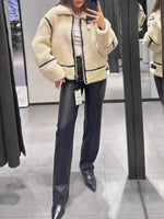 Load image into Gallery viewer, Lamb Fleece Shearling Jacket Women N5A577