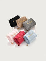 Load image into Gallery viewer, Fur Embroidery Makeup Bag Travel Organizer Women N6B114