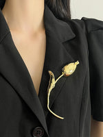 Load image into Gallery viewer, Tulip Bud Brooch Women Luxury Metal Pin N6A209