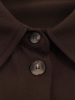 Load image into Gallery viewer, Crop Collar Shoulder Tab Shirt Women N6C114