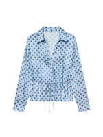 Load image into Gallery viewer, Polka Dot Satin Crop Shirt Women Office N6C109