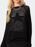 Load image into Gallery viewer, Sexy Openwork Knit Pullover Sweater Women N6D074