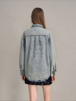 Load image into Gallery viewer, Washed Relaxed Fit Denim Shirt Women N6D164