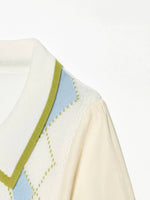 Load image into Gallery viewer, Slim Fit Diamond Patch Short Sleeve Knit Cardigan N6G153