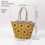 Load image into Gallery viewer, Handwoven Floral Bead Tote Large Multi Color Women S5P969