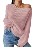 Load image into Gallery viewer, Off Shoulder Oversized Knit Sweater Women N6B032